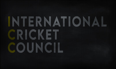 INTERNATIONAL CRICKET COUNCIL (ICC) on chalk board 