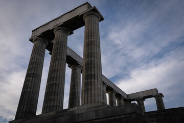 Edinburgh. Scotland, United Kingdom. National Monument of Scotland, in Calton Hill, 