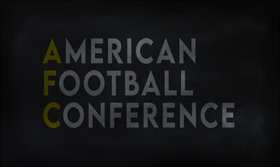 AMERICAN FOOTBALL CONFERENCE (AFC) on chalk board