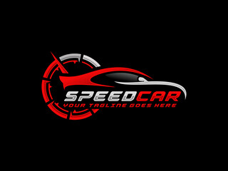 Automotive logo design vector illustration. Car logo vector. Speed racing car logo vector
