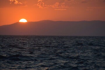 Sunset view over mountains