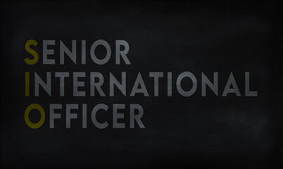 SENIOR INTERNATIONAL OFFICER (SIO) on chalk board
