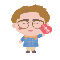 バレンタインチョコを贈る男性