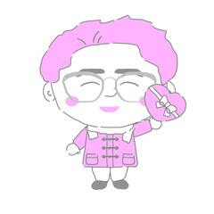 バレンタインチョコを贈る男性　シンプルカラー