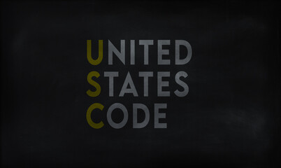 UNITED STATES CODE (USC) on chalk board 