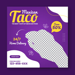 Mexican taco social media promotion and instagram template