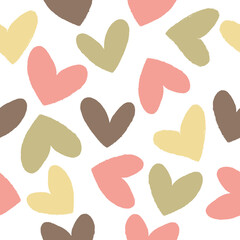 Seamless texture with funny hearts.