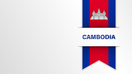 EPS10 Vector Patriotic background with Cambodia flag colors.