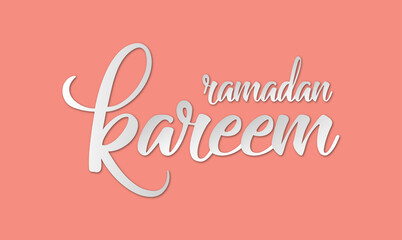 Ramadan Kareem greeting beautiful lettering with beautiful background,An Islamic greeting text in English for holy month 