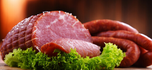 Composition with assorted meat products