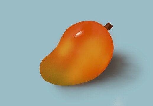 Mango Hyper Realism  Ripe Mango With Shadows 