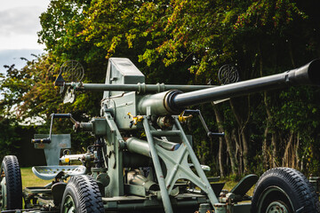Anti aircraft gun used in the in the early days of the cold war.