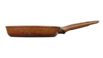Dirty old frying pan. Isolated on white background. File Contains Clipping Path.