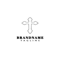Obraz premium cross logo cartoon icon design template black isolated vector