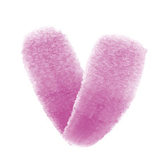 Watercolor painted pink heart, vector element for your design.