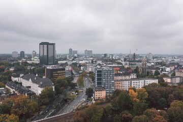 Fototapeta na wymiar Autumn cityscape of Essen, North Rhine-Westphalia, Germany