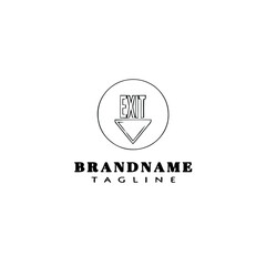 exit logo cartoon template black icon vector illustration