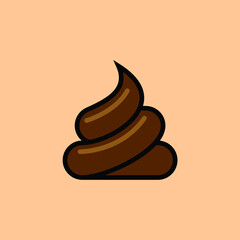 brown dog poo funny icon pet symbol vector