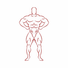 Bodybuilder silhouette abstract, vector illustration 