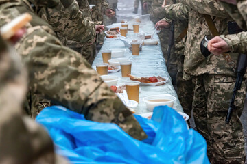 imported food for soldiers outdoors during exercises.