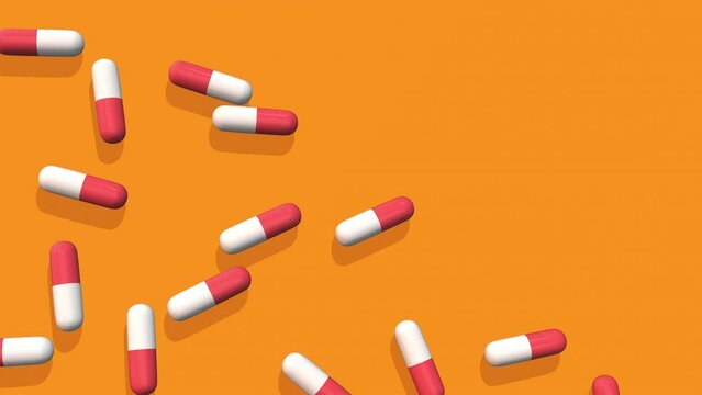 Medicine capsules global health with geometric pattern