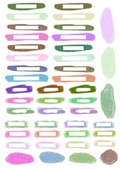 Set with markers frame for stickers and magazines and kids and cards and postcard and hobbies