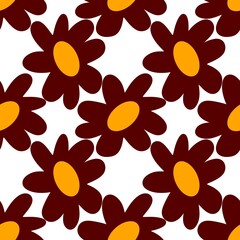 Simple floral seamless pattern with flowers for fabrics and cards and linens and kids and wrapping paper