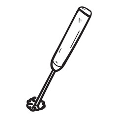 Hand drawn foam beater icon in doodle style isolated