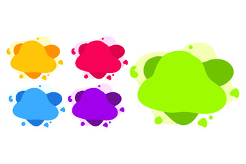 Set of Abstract Colorful Liquid Geometric Shape 