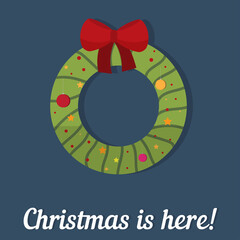 Holiday wreath image vector illustration. Can be used for your unforgettable designs.