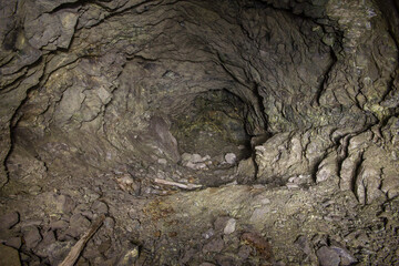 Underground gold mine tunnel