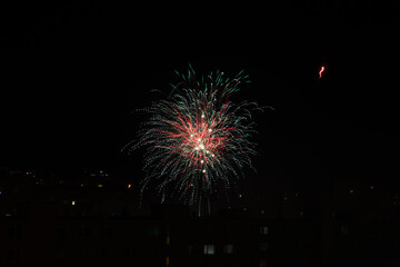 fireworks in the night sky