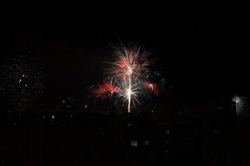 fireworks in the night sky