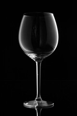 wine glass on black