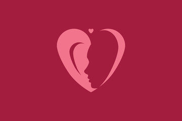 Love girl logo icon design template