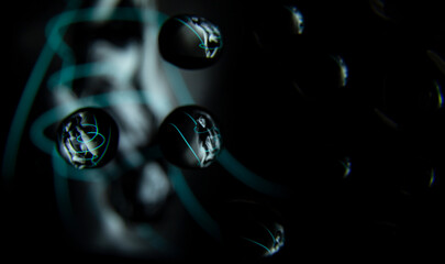 woman in drops of water