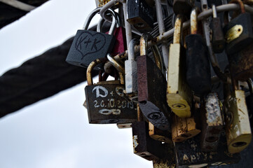 locks of love hanging on the bridge
