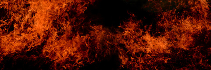 Obraz premium Flame of fire on a black background 