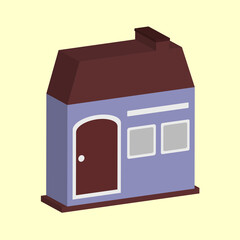 Vector 3d Home icon with purple and brown, best for your property decoration images