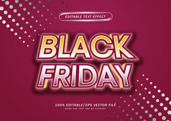 Black friday editable text effect and pink background.