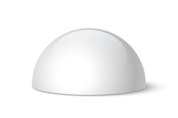 White dome, vector plastic or stone semi-sphere isolated on white background © backup16