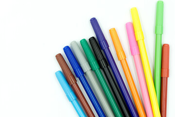 color pen on white background