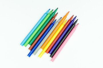 color pen on white background