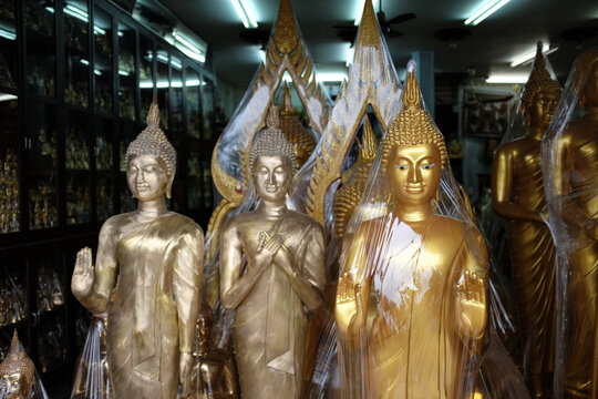 Golden Buddha Statue in Buddha Shop