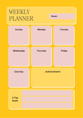 Modern planner template set. Set of planner and to do list. Monthly, weekly, daily planner template.
