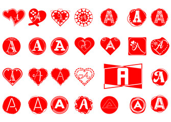 Fototapeta na wymiar A letter logo and icon design bundle