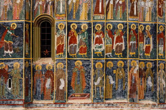 Paintings of the orthodox monastery of Moldovita in Romania