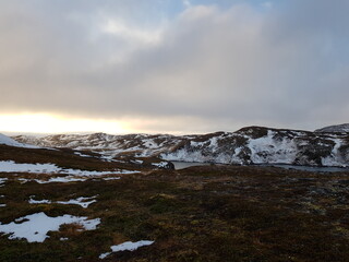 snow covered mountains