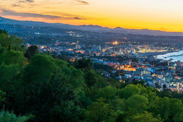 Sunset time in Gabicce Monte, amazing view on all the Riviera Romagnola beach 