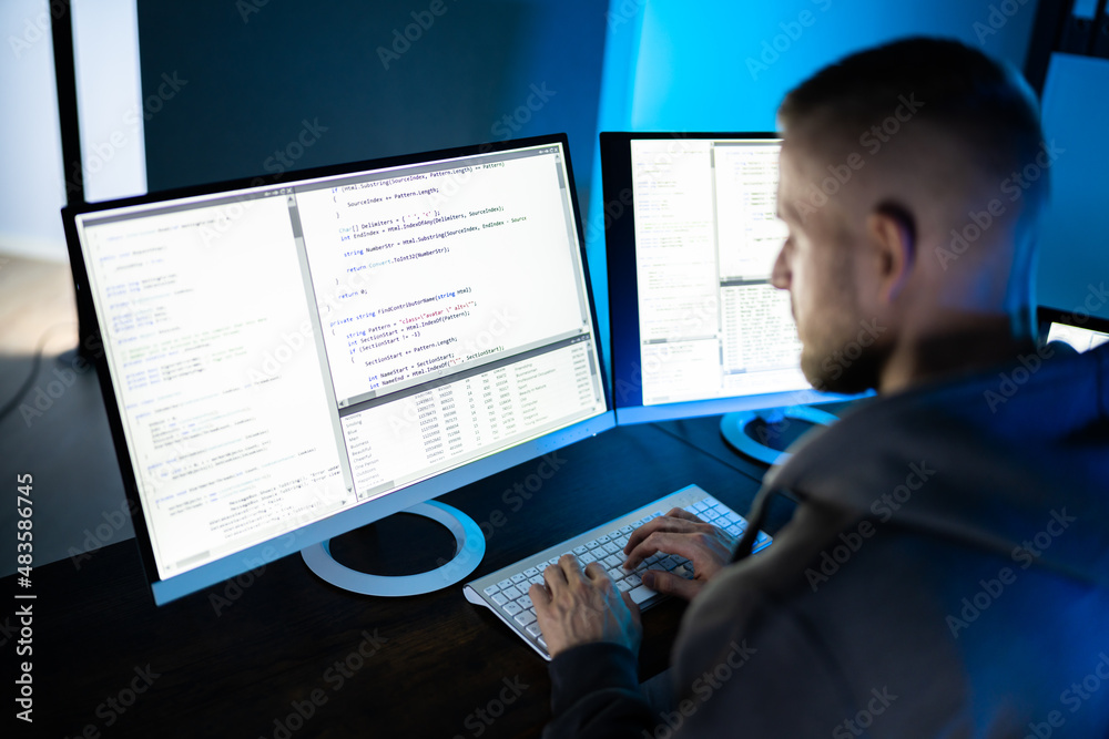 Fototapete Programmer Coding Classes. Web Developer Coder